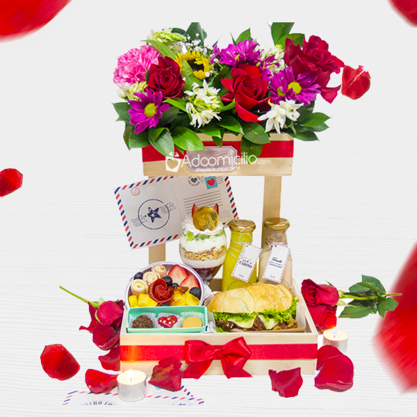 Desayuno Sorpresa Con Flores Para Amor Y Amistad A Domicilio En Medellín Pedido Con Dos Días De Anticipación