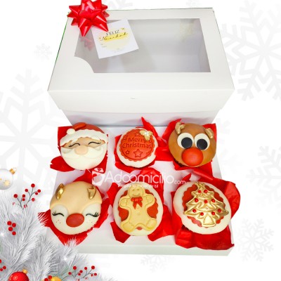 Cupcakes X6 Para Navidad A Domicilio En Popayán Pedido Con Un Día De Anticipación 
