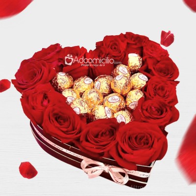 Corazón Con Rosas Y Chocolates Para Amor Y Amistad A Domicilio En Barranquilla Pedido Con Un Día De Anticipación 